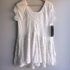 NWT! White boho beach tunic dress - fits S/M